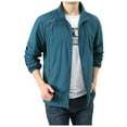 thumbnail image 1 of Male Solid Color Hoodless Stand Collar Breathable Long Sleeve Track Jacket Thin Jacket Men'S Casual Jackets M, 1 of 5