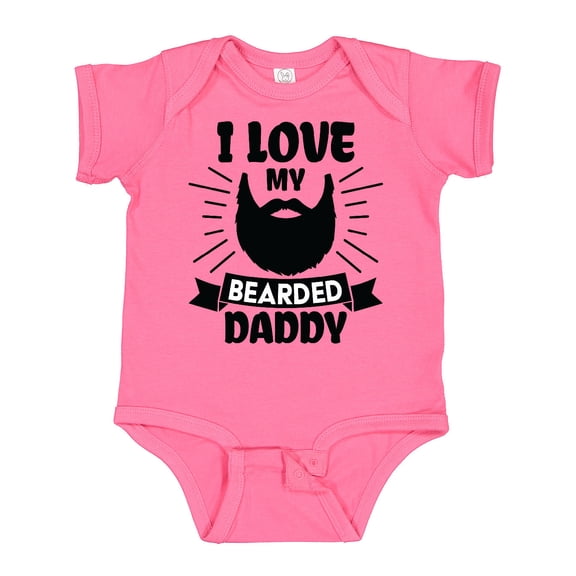 Inktastic I Love My Bearded Daddy with Beard Silhouette Boys or Girls Baby Bodysuit