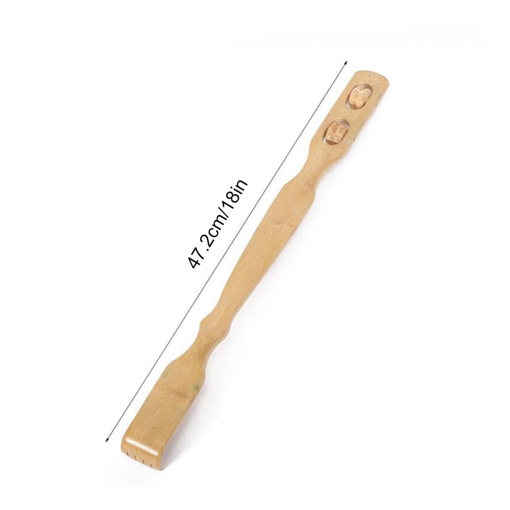 PULMCheerger New 18" Bamboo Wood Back Scratcher With 2 Rollers -Back Scratcher Massage Tool