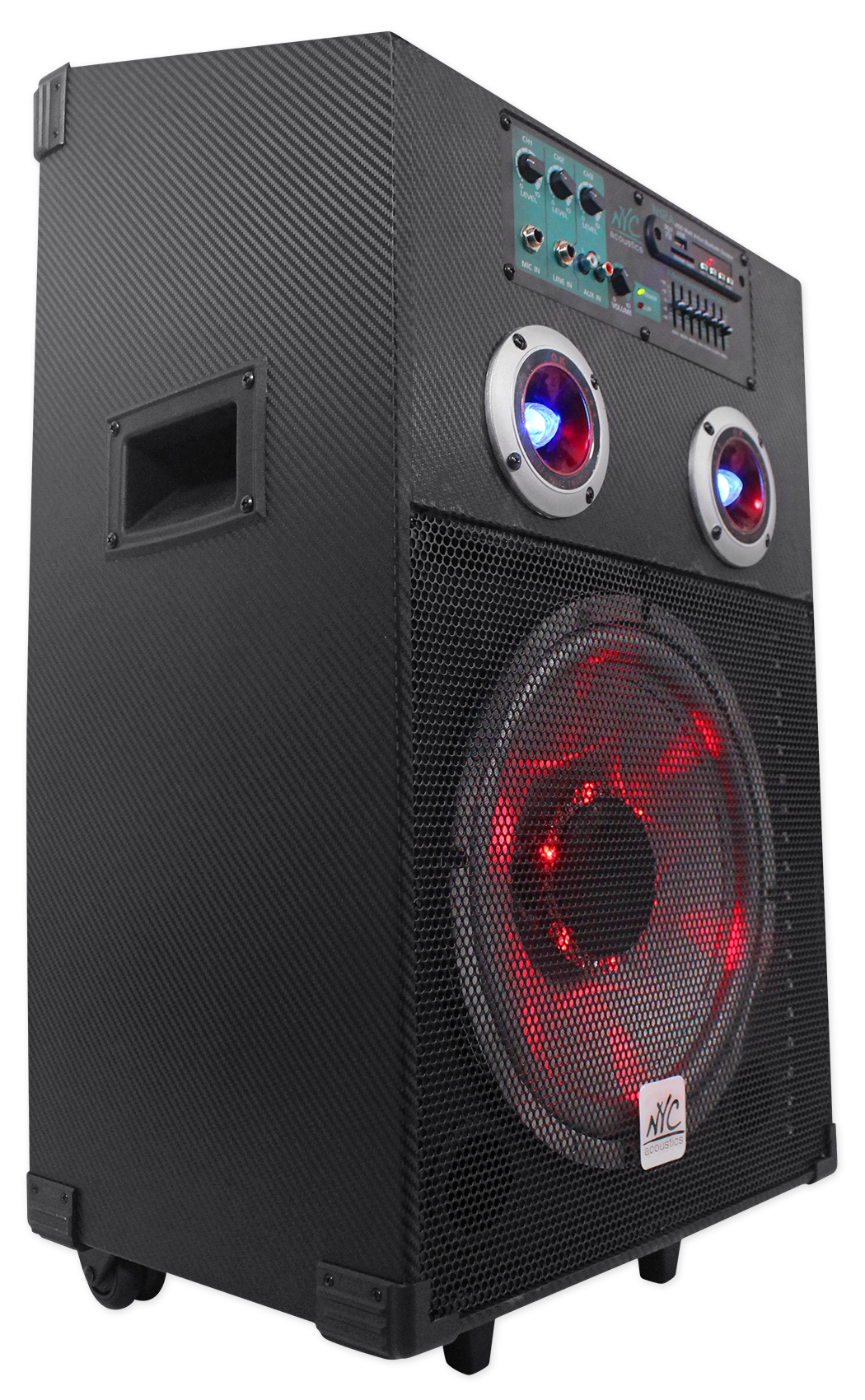 NYC Acoustics N12A 12" 400w Powered Speaker Bluetooth, Party Lights+Microphone - image 3 of 9