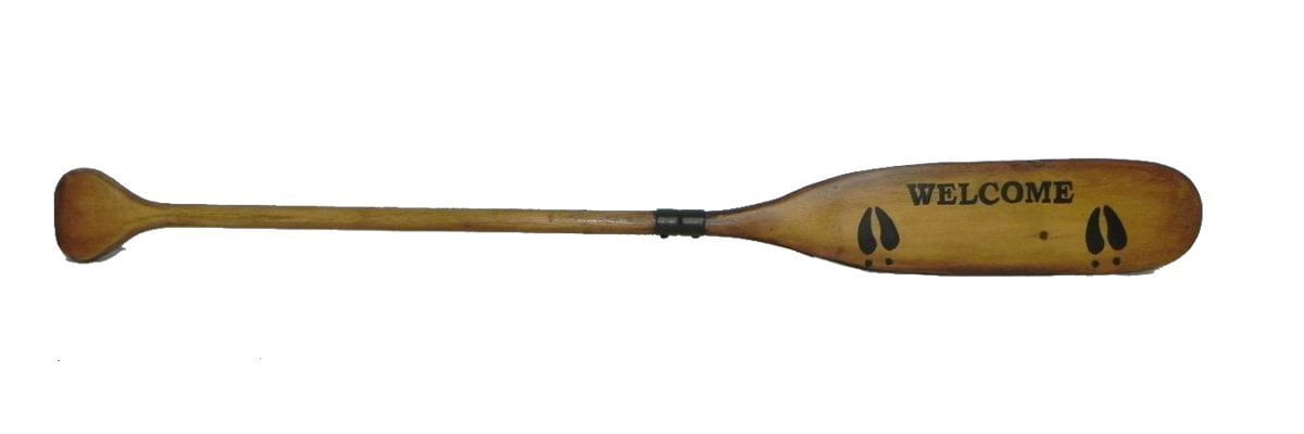 Pine Ridge 47 Deer Print Raft Boat Real Wood Oar Inscribed Welcome Sline Wall Hanging Home Decor Rowing Decorative Accent Gift Ideas