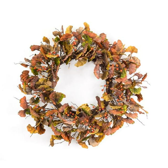 Melrose International 72452DS 27 x 6 Po Polyester Gingko Feuille Couronne & 44; Brun & Orange