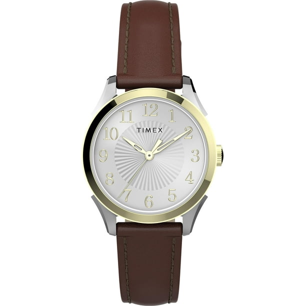 Timex Timex Women's Briarwood 28mm Brown/TwoTone Leather Strap Watch