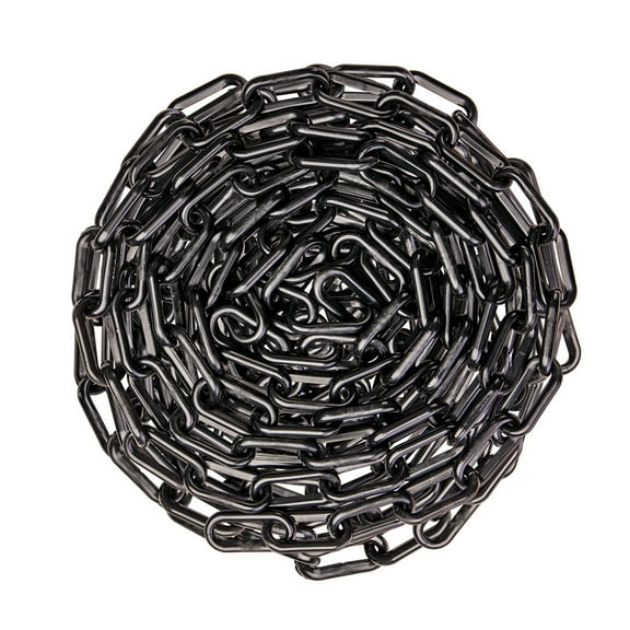 US Weight Chainboss 2" x 50' Black Plastic Safety Chain with SunShield UV Resistant Technology