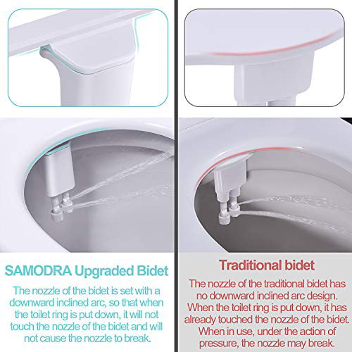 Bidet Attachment Samodra Non-Electric Cold Water Bidet Toilet Seat Attachment 