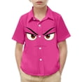 thumbnail image 2 of Piuwrlz Hot Pink Short Shirts Sleeve Teen Boys Graphic polo Pocket Pullover T Shirts Hot Pink Size 8 Years, 2 of 9