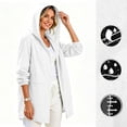 thumbnail image 2 of Womens Waterproof Raincoat Lightweight Rain Jacket Trench Coat Hooded Breathable Windbreaker With Pockets for Outdoor Hiking, 2 of 9