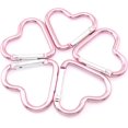 thumbnail image 1 of 10pcs Heart-shaped Aluminum Snap Hook Clip Key Holder, Keychain Clip (Light Pink), 1 of 5