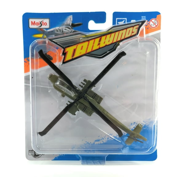 Maisto Tailwinds AH-64 Apache Attack Helicopter Die-Cast Metal 4 Inch Replica Aircraft