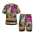 thumbnail image 1 of Balery Graffiti Lamp Urban Scene Conjunto de Pijama Infantil de Manga Corta con Estampado – Ropa de Dormir de Algodón Suave-X-Large, 1 of 3