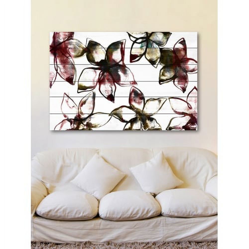 "A Floral Pattern" Painting Print on White Wood