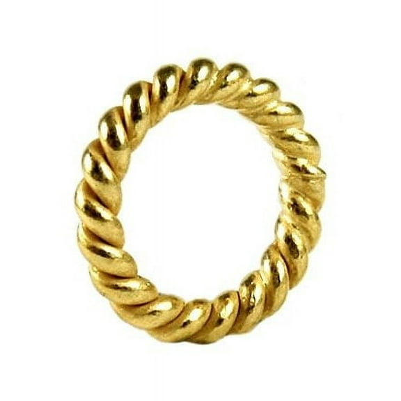 18K Gold Overlay Closed Jump Ring Twisted Without Oxidised JCG-105-6MM