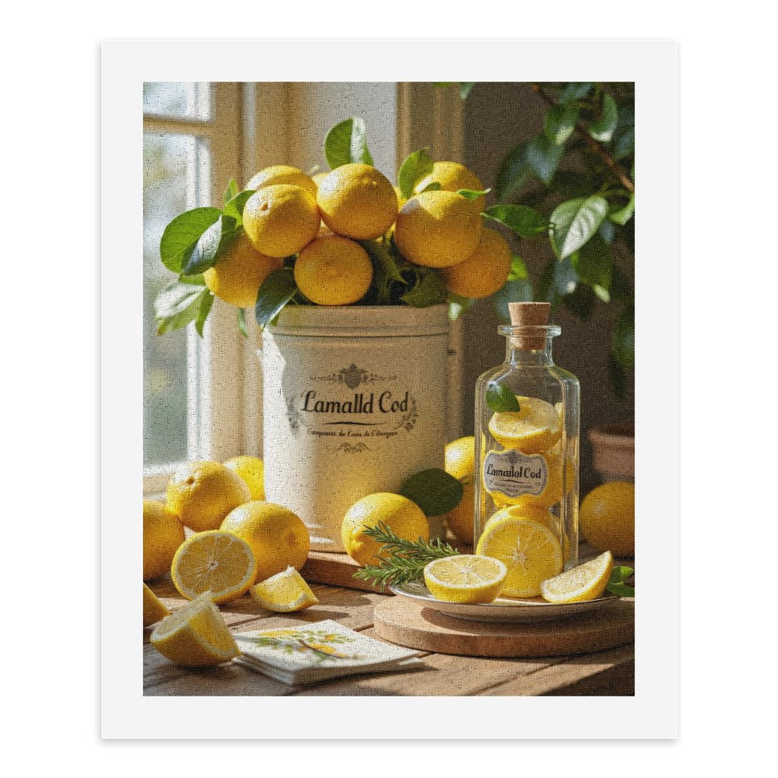 Paint by Numbers Kit for Adults, Lemons Sunlight Kitchen Decor Freshness Paint by Numbers, Easy Paint by Numbers Kit for Adults Beginner, DIY Adult Paint by Number Kits on Canvas, Home Decor