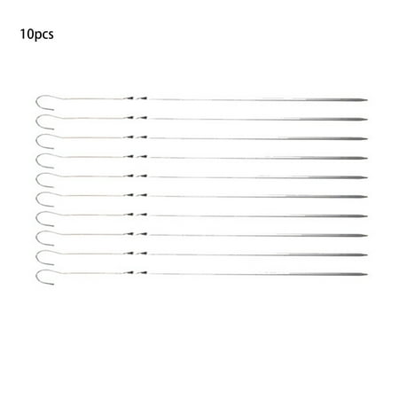 

Stainless Steel BBQ Skewers Set 10 Pack Metal Grill Skewer Needles For Perfectly Grilled Kabobs And Kebabs Candy Fork for Dipping Sparklers for Weddings Extra Long 4 Minutes Christmas Sandwich Bags