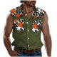thumbnail image 1 of Camisas de Cuello para Hombres, Moda Casual Día de la Independencia Imprimir Turndown Bolsillos sin Mangas Tanque Deportivo, 1 of 5