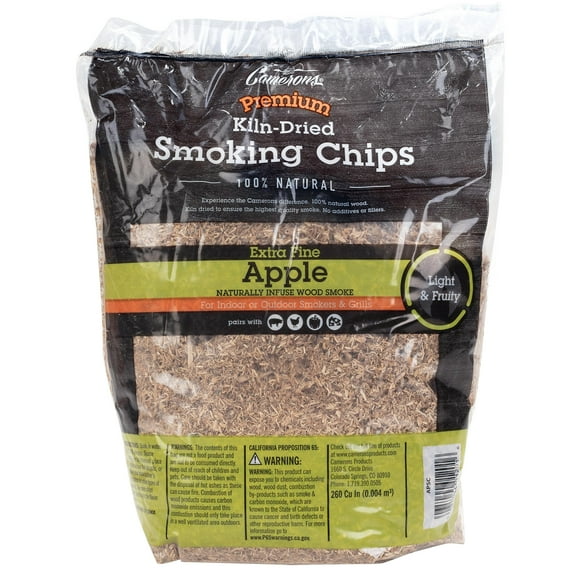 Camerons Smoking Chips (Apple) ~ 2 Pound Bag, 260 cu. in. - Barbecue Chips- Kiln Dried, Natural Extra Fine Wood Smoker Sawdust Shavings