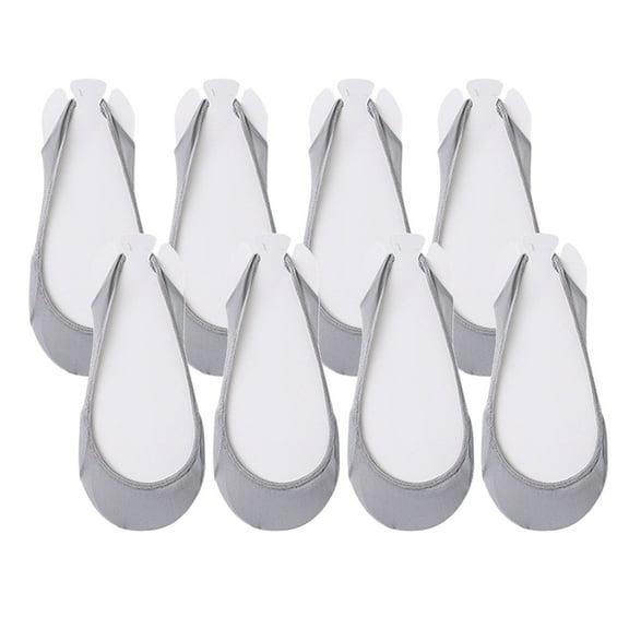 Women's Sock Slippers 4 Pairs Women'S Ballerina Socks Solid Non Slip Socks Lace Splice Socks Boat Socks,Gray Women's Accessories Sock Slippers