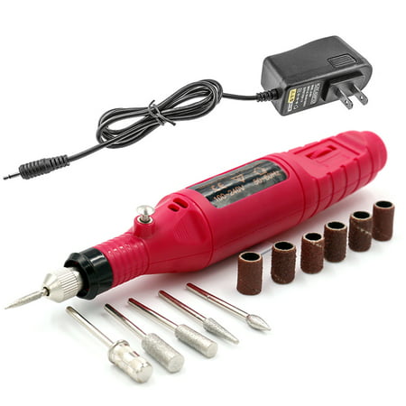 Pinkiou Electric Nail Drill Machine Nail File Drill Kit Manicure Pedicure Set Drilling Pen With 6pcs Nail