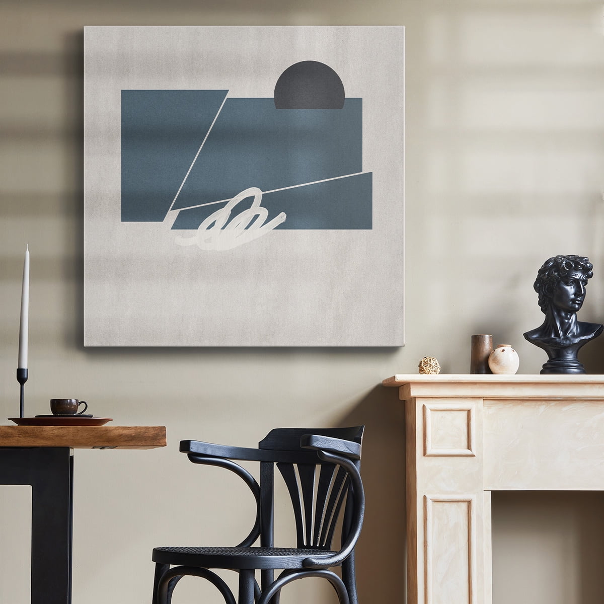 Wexford Home Blue Felt III-Premium Gallery Wrapped Canvas, 24" x 24" - Ready to Hang