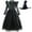 Dress+Cape, variant on Elphaba Costume for Girls Female Halloween Witch of Dresses with Cape&Hat, Size 4-5