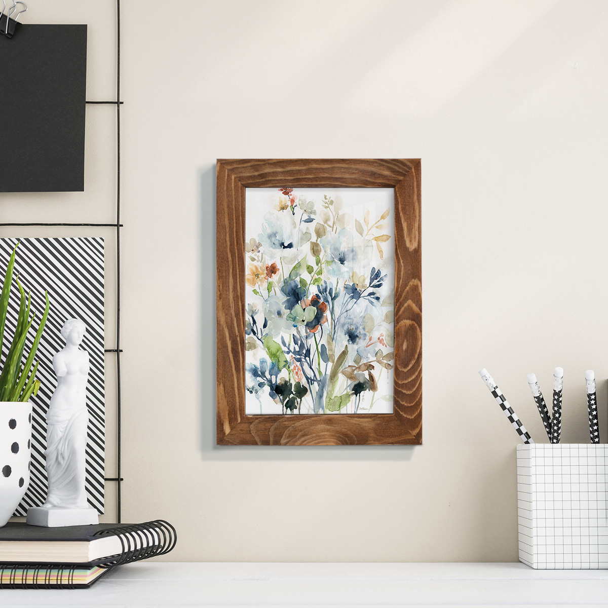 Holland Spring Mix -Framed Print w/glass-Walnut