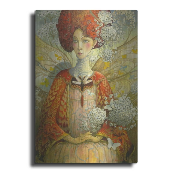 Luxe Metal Art 'The Distracted Fairy' by David Galchutt, Metal Wall Art, 24"x36"