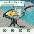 thumbnail image 3 of Ktaxon 18in Patio Side Table with Tempered Glass, Outdoor End TableTable with Metal Frame (Square, Green), 3 of 8