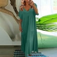 thumbnail image 2 of Hauts à Enfiler pour Femmes Vêtements Printemps Automne 2025 Chemises à Manches Longues Tendance Col Rond Ample Hauts de Festival Mode Décontractée Manches Courtes Robe Unie Col en V Robe Longue Grande Taille pour Femmes Été, 2 of 7
