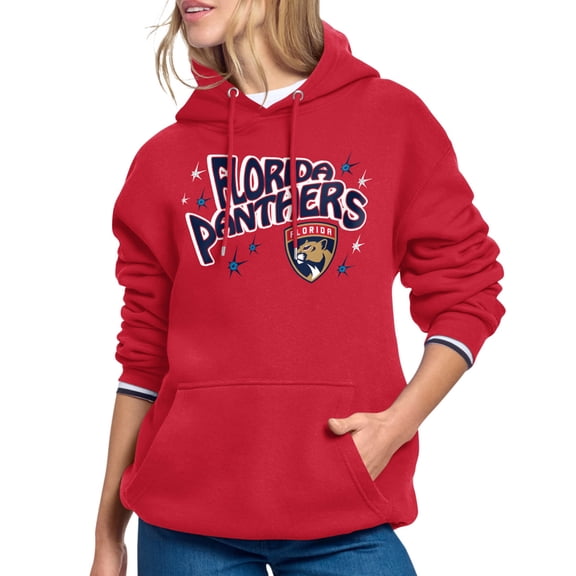 Women's Starter Red Florida Panthers Fireworks Fleece Hoodie