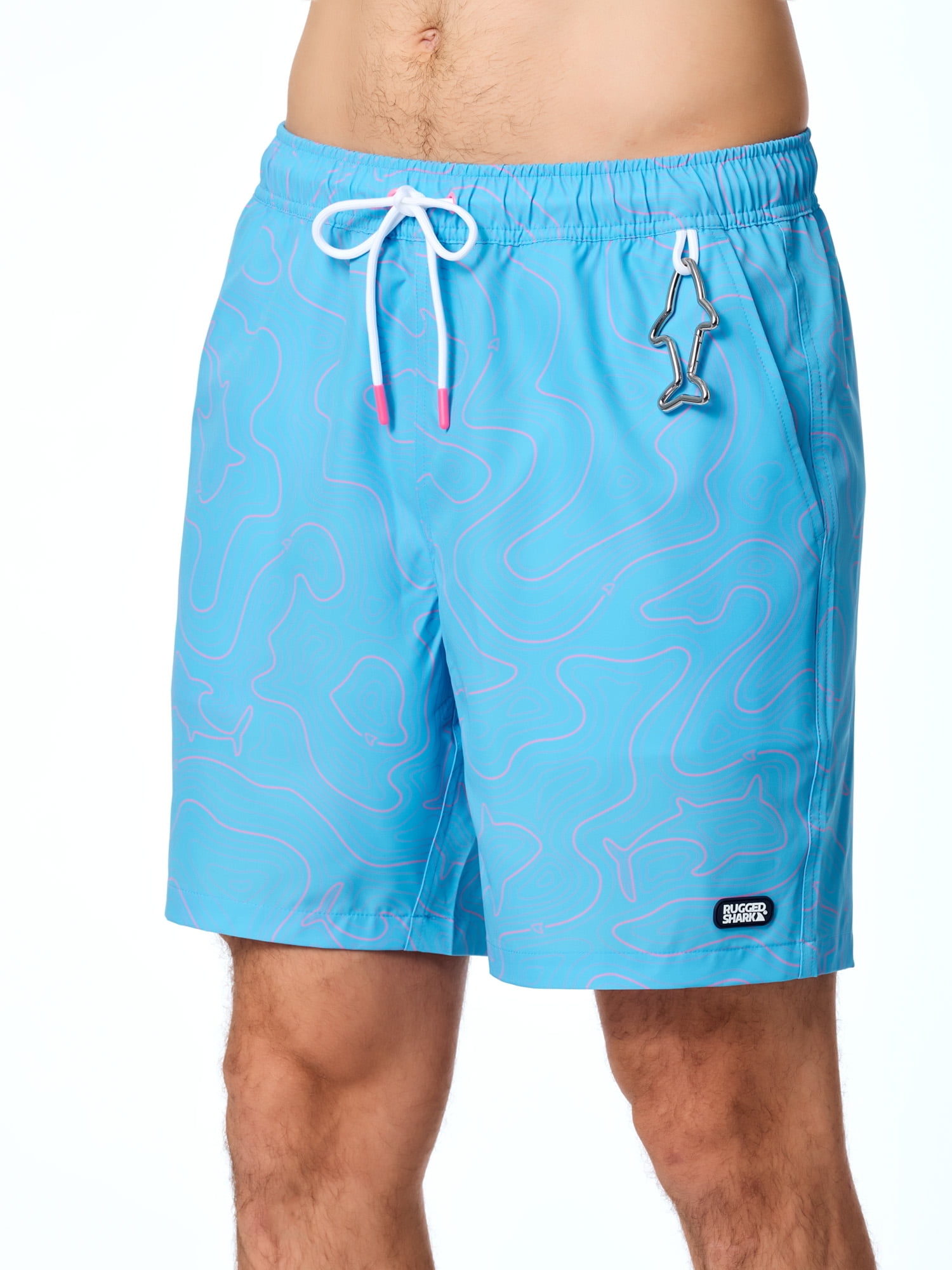 Rugged Shark Mens & Big Mens Swim Trunks, 7" Inseam, Sizes S-3XL