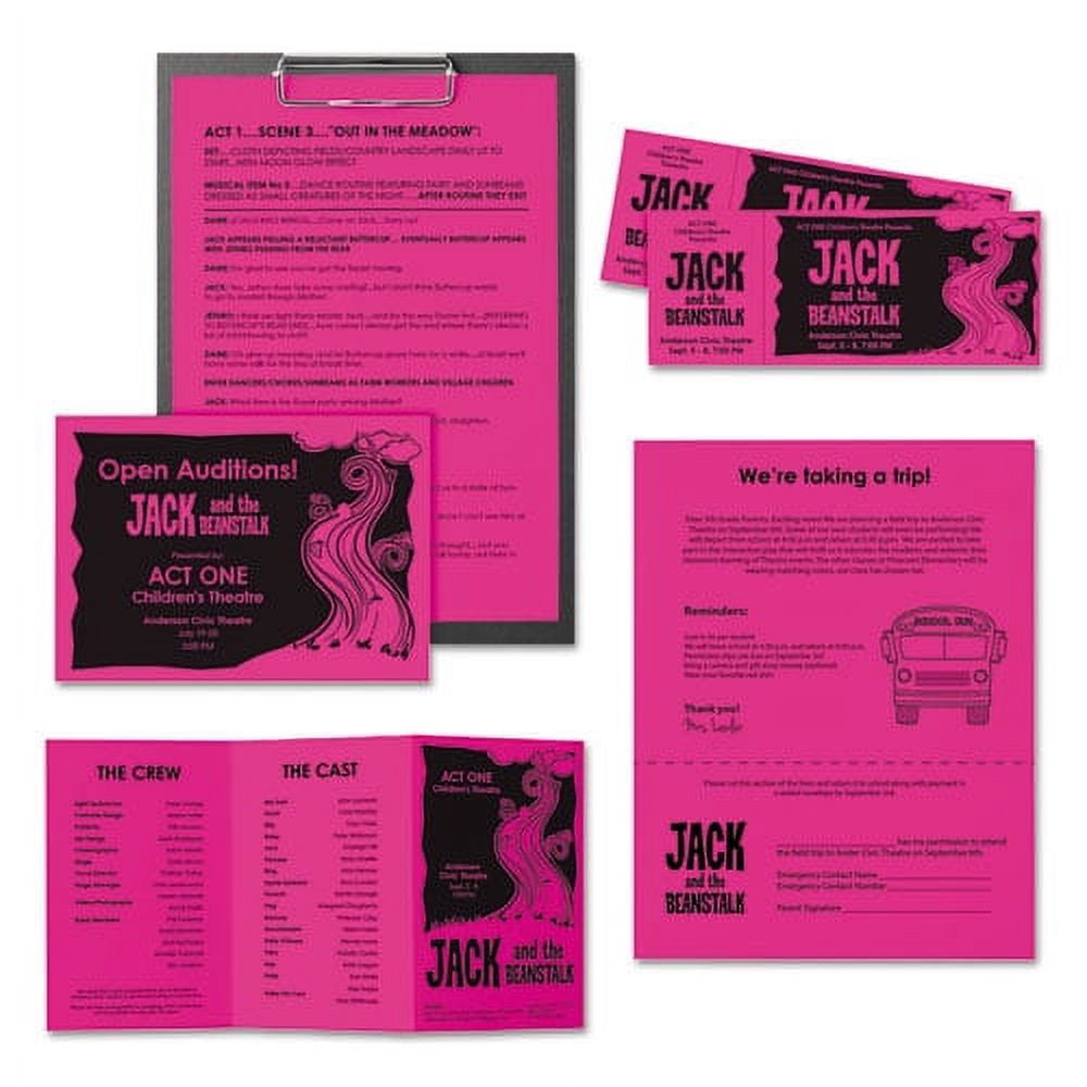 Astrobrights, Color Paper, 24 Lb, 8.5 X 11, Fireball Fuchsia, 500/ream | Bundle of 5 Reams