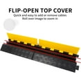 thumbnail image 5 of Heavy Duty Rubber Cable Protector Ramp, 2-Channel Flip-Open Cord Cover, Modular Interlocking Design, 22,000 lbs Load Capacity, High-Visibility Yellow Lid, 5 of 7