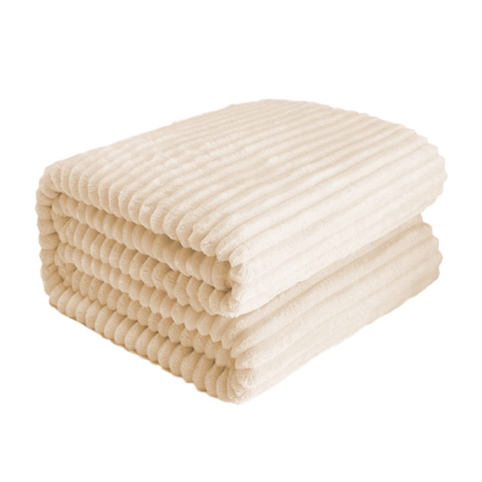Double-Layer Raschel Fleece Blanket - Thermal Winter Throw Sofa Bed Wrap Cold Weather Essential Anti-Pilling Home Decor(White)