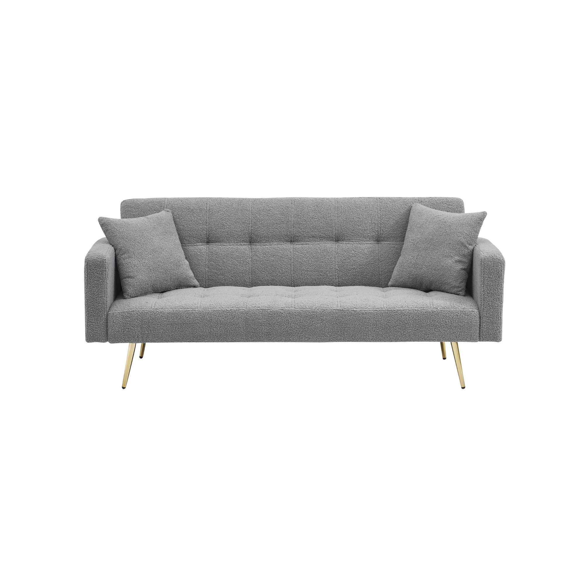 MAYEERTY Convertible Sofa Bed, Multi-Functional Loveseat Sofa with Sturdy Metal Legs for Home Small Apartments, Grey