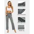 thumbnail image 4 of Womens Comfy Lounge Pants Loose Yoga Pants Cotton Blend Soft Drawstring Wide Leg Pants with Pockets, 4 of 6