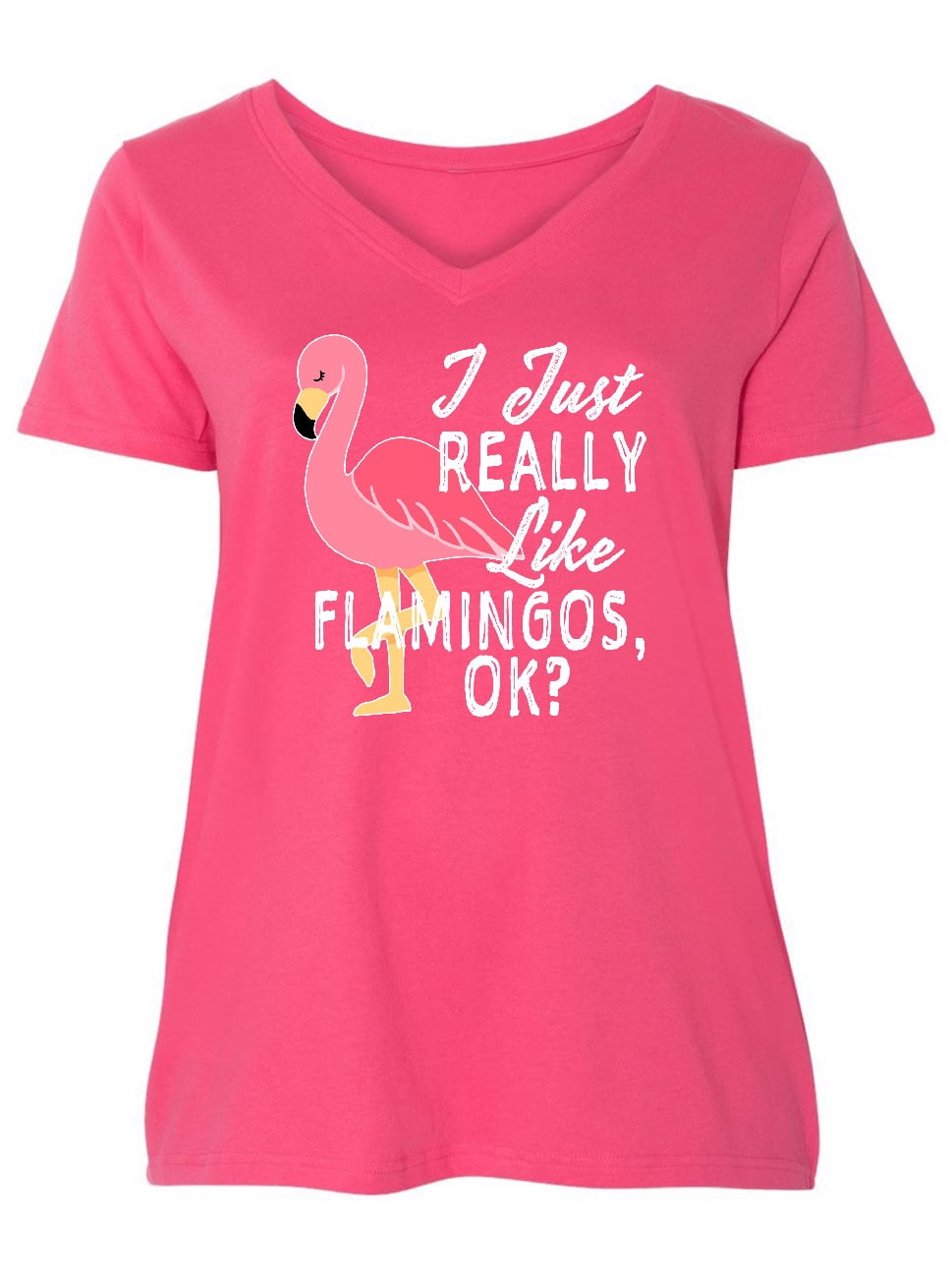 INKtastic - I Just Really Like Flamingos Ok with Pink Flamingo Women's ...