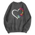 thumbnail image 5 of GPOECD Chandail en Molleton Sans Capuche à Manches Longues pour Femmes, Col Rond, Coupe Ample, Confortable, Gris Foncé, S, 5 of 5