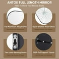 thumbnail image 6 of Antok 71"x28.1" Floor Mirror, Arched Full Body Standing Mirror for Bedroom & Living Room, Black, 6 of 6