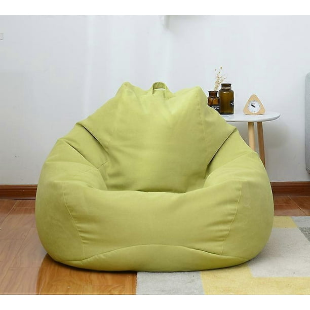 The color is as shown in the main picture 100*120cm Lazy Sofa Cover Chairs without Filler Linen Cloth Lounger Seat Bean Bag Pouf Puff Couch Tatami Living Room Furniture Cover(only Selling Bean Bags)