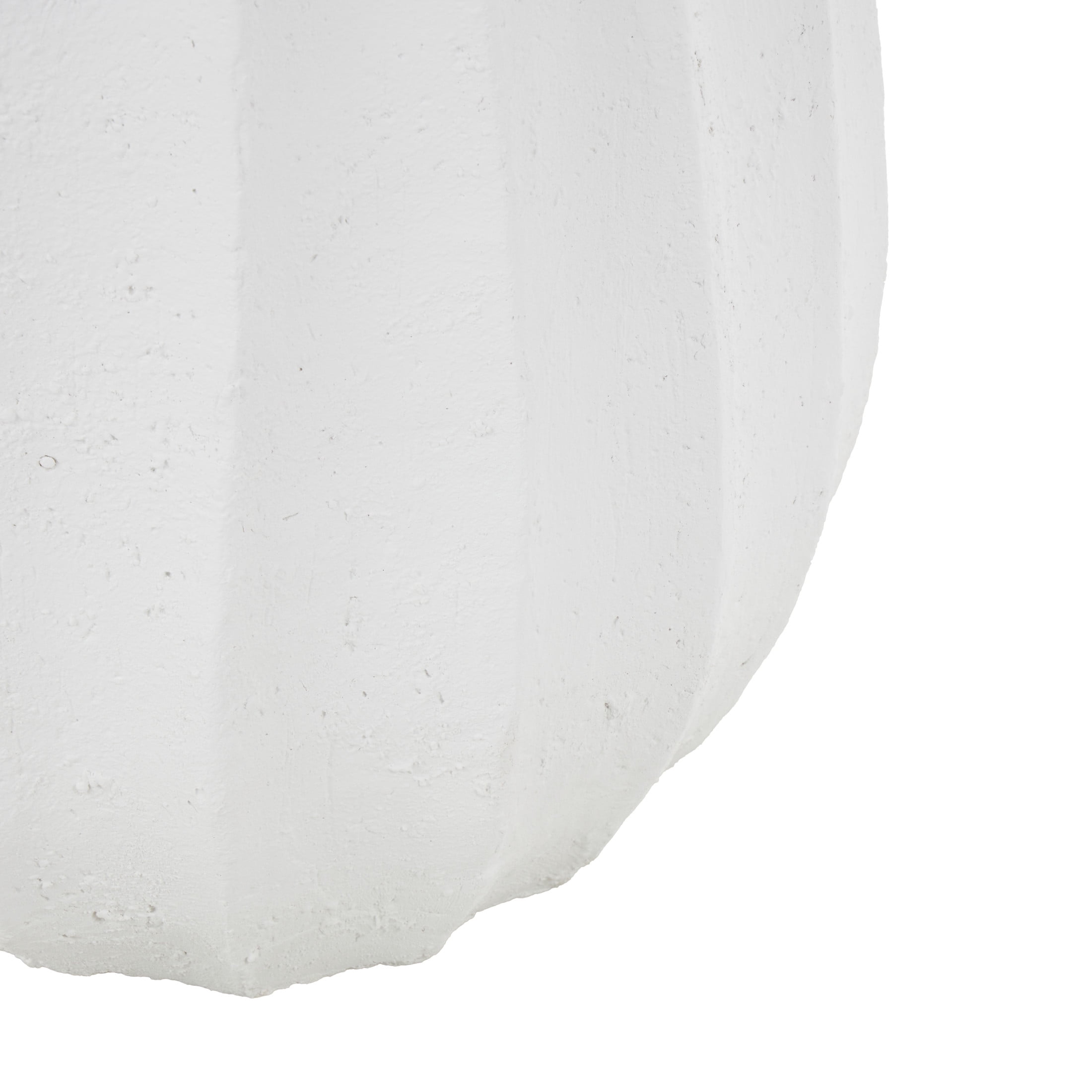 DecMode 23" Wide White Magnesium Oxide Vase with Carved Grooves