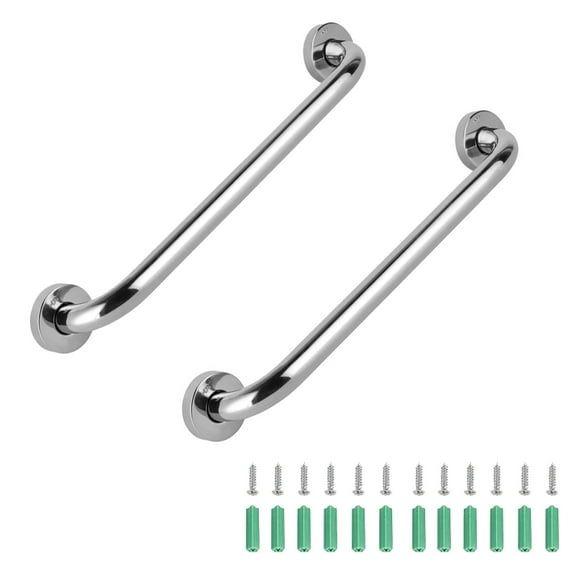 GoXteam 2 Pack Shower Grab Bar, Stainless Steel Bathroom Grab Bar, Shower Handle Bath Handle, Safety Bars for Shower Chair Bench, Grab Bars Senior, Elderly, Handicap (16 Inch)