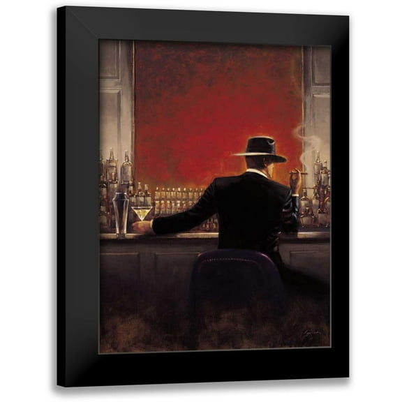 Lynch, Brent 12x14 Black Modern Framed Museum Art Print Titled - Cigar Bar