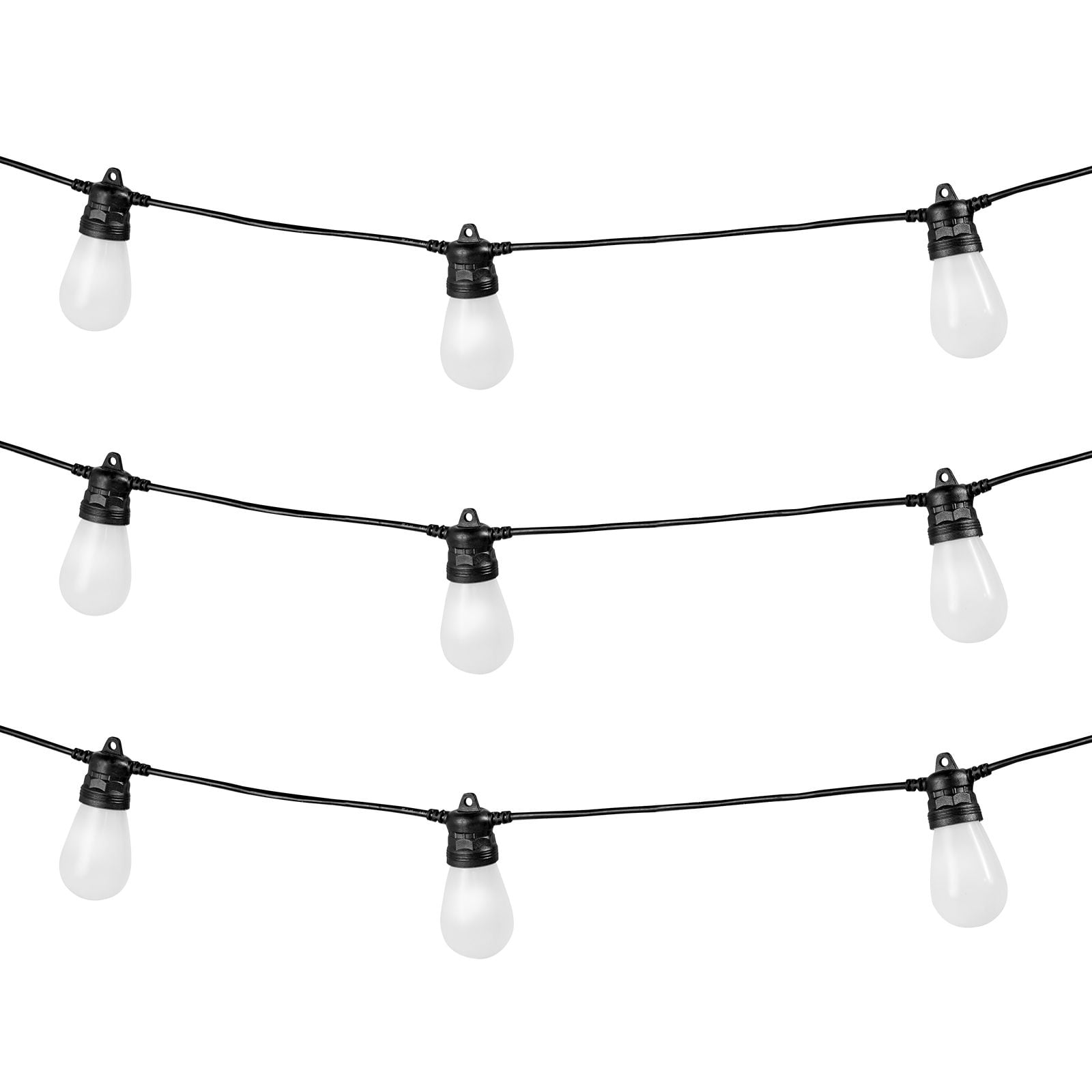 RGB Outdoor String Lights, 100FT Outside Patio Lights with APP Control 30 Bulbs, 15 Single-Color Adjustable Brightness Time Setting, Waterproof Hanging Lights for Halloween Decoration Christmas