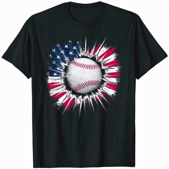 4th Of July USA Patriotic Baseball Vintage American Flag T-Shirt