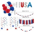thumbnail image 3 of Patriotic Decorations Set 4th Of July Decor With Flag USA Foil Balloons Paper Fans Star Streamer Hanging Swirls Pom Poms For Memorial Day Veterans Day, 3 of 6