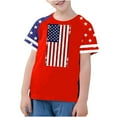 thumbnail image 2 of GERsome Boys Girls American Flag T-Shirts 4th of July Short Sleeve Crew Neck Patriotic Tops Unisex Kids Summer Graphic Tee, 11-12 Years, 2 of 4