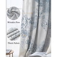 thumbnail image 3 of Blue Beige Floral Blackout Curtains for Bedroom Living Room Darkening Curtains 84 Inch Length 2 Panels Set Vintage Smear Abstract Art Window Curtain Insulated Window Treatment Grommet Drapes 42"x84", 3 of 9