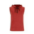 thumbnail image 6 of Wyobmus Men's Casual Hooded Tank Tops Sleeveless Front Lace-Up Workout Shirt Loose Fit Hip Hop Hoodies Sport Shirt M-3X Red, 6 of 6