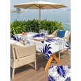 thumbnail image 4 of Outdoor Tablecloth with Umbrella Hole and Zipper, Blue Leaves Rectangle Table Cloth 60x84 Inch Waterproof Tablecloth, Abstract Modern Geometric Lines Simple Art Picnic Table Cover for Patio Camping, 4 of 7