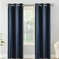 thumbnail image 2 of Mainstays Olan Navy Blackout Curtain Panel Pair, 2-Pack, Grommet Top, Textured Solid, 37" x 63", Room Darkening Drapes for Bedroom, 2 of 8